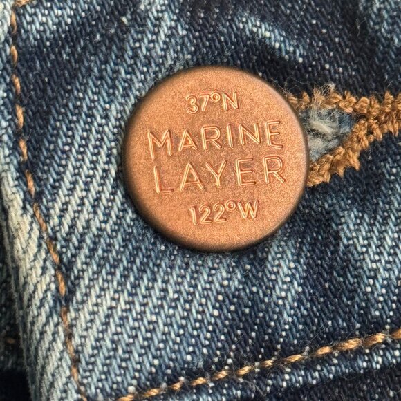 Marine Layer Sasha Denim Shorts High-Waisted Washed Size 27 raw cut hem cotton - Picture 13 of 14